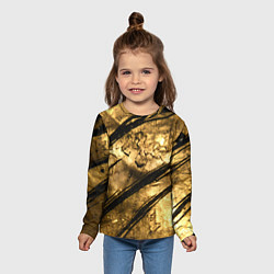 Лонгслив детский Золото с черной текстурой, цвет: 3D-принт — фото 2
