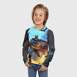 Лонгслив детский Бэтмен в прыжке, цвет: 3D-принт — фото 2