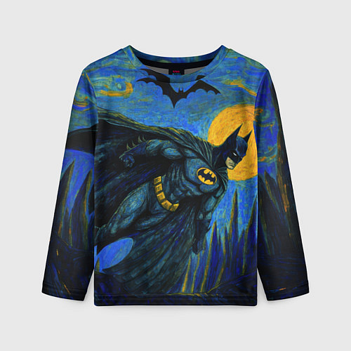 Детский лонгслив Бэтмен в стиле Ван-Гога / 3D-принт – фото 1