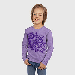 Лонгслив детский Штурвал в розах, цвет: 3D-принт — фото 2