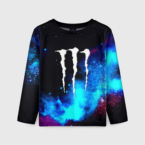 Детский лонгслив Monster energy космос / 3D-принт – фото 1