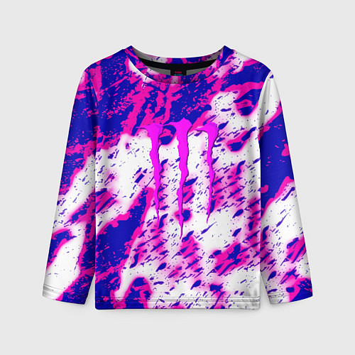 Детский лонгслив Monster energy краски гранж / 3D-принт – фото 1