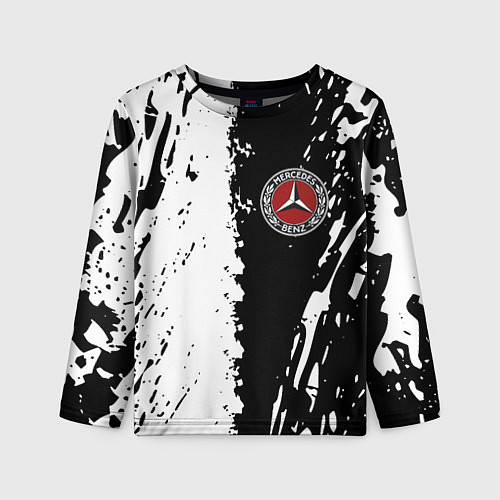 Детский лонгслив Mercedes краски текстура / 3D-принт – фото 1