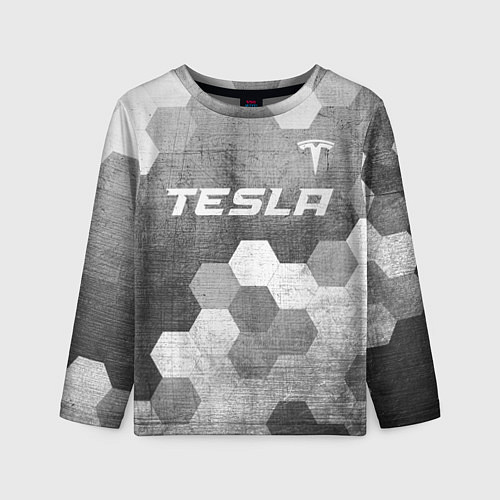 Детский лонгслив Tesla - grey gradient посередине / 3D-принт – фото 1