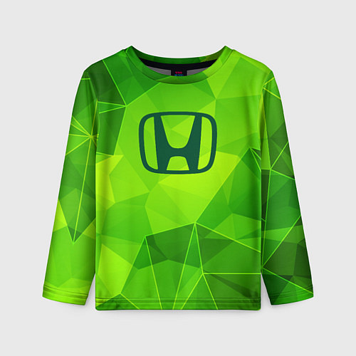 Детский лонгслив Honda green poly / 3D-принт – фото 1