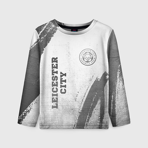 Детский лонгслив Leicester City - white gradient вертикально / 3D-принт – фото 1