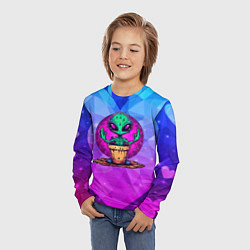 Лонгслив детский Кактус в виде инопланетянина, цвет: 3D-принт — фото 2