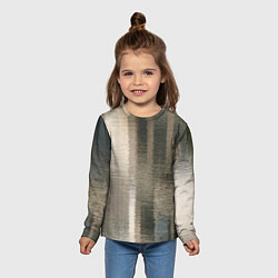 Лонгслив детский Размытые серо-бежевые полосы, цвет: 3D-принт — фото 2