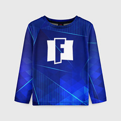 Детский лонгслив Fortnite blue poly