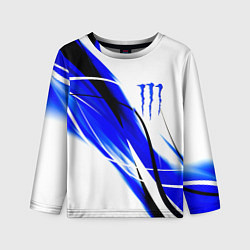 Лонгслив детский Monster energy линии абстракции, цвет: 3D-принт