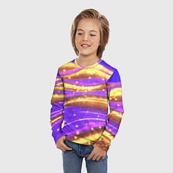 Лонгслив детский Блестящая волнистая текстура, цвет: 3D-принт — фото 2