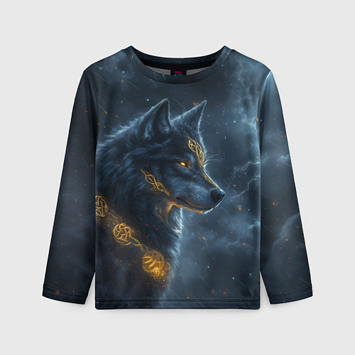 Детский лонгслив Волк фэнтези стиль / 3D-принт – фото 1