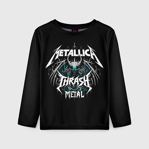 Детский лонгслив Metallica group - thrash metal style / 3D-принт – фото 1