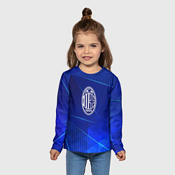 Лонгслив детский AC Milan blue poly, цвет: 3D-принт — фото 2