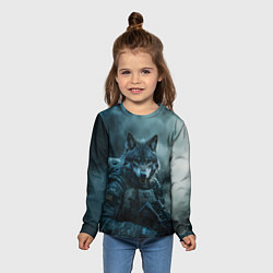 Лонгслив детский Волк солдат, цвет: 3D-принт — фото 2