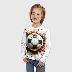Лонгслив детский Футбольный мяч на белом, цвет: 3D-принт — фото 2