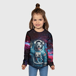 Лонгслив детский Далматинец бравый космонавт - нейроарт, цвет: 3D-принт — фото 2