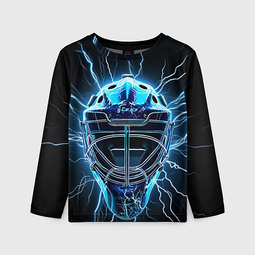 Детский лонгслив Маска голкипера в молниях / 3D-принт – фото 1