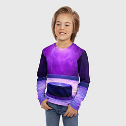 Лонгслив детский Шайба в фиолетовом, цвет: 3D-принт — фото 2