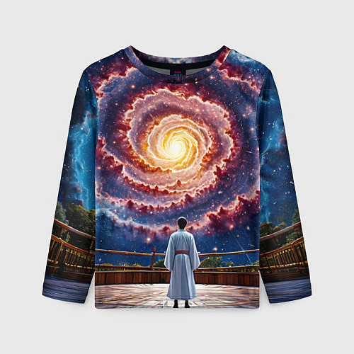 Детский лонгслив Айкидоист в космосе / 3D-принт – фото 1