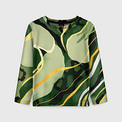 Детский лонгслив Зеленый природный паттерн