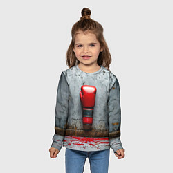 Лонгслив детский Кикбоксеркие перчатки на сером, цвет: 3D-принт — фото 2