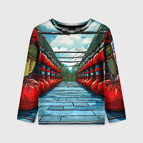 Детский лонгслив Зал Муай Тай / 3D-принт – фото 1