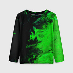 Детский лонгслив Color green black