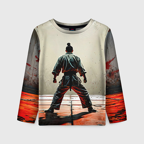 Детский лонгслив Боец боевых искусств / 3D-принт – фото 1