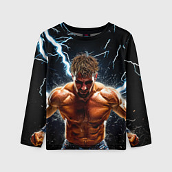 Лонгслив детский Рестлер в молниях, цвет: 3D-принт