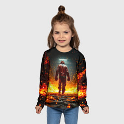 Лонгслив детский Боксер в огне, цвет: 3D-принт — фото 2
