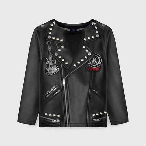 Детский лонгслив Кукрыниксы косуха с нашивками / 3D-принт – фото 1