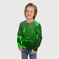 Лонгслив детский Elden Ring - green gradient, цвет: 3D-принт — фото 2