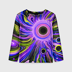 Детский лонгслив Абстрактный неоновый космос - чёрная дыра
