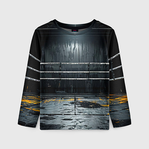 Детский лонгслив Черный ринг / 3D-принт – фото 1