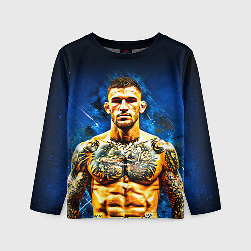 Детский лонгслив Дастин Порье на синем / 3D-принт – фото 1