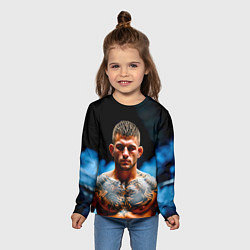 Лонгслив детский Дастин Порье в дыму, цвет: 3D-принт — фото 2