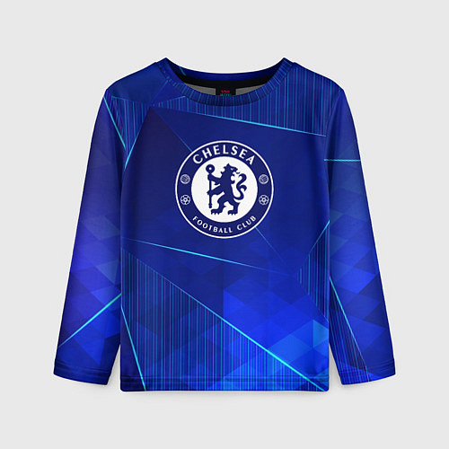 Детский лонгслив Chelsea blue poly / 3D-принт – фото 1