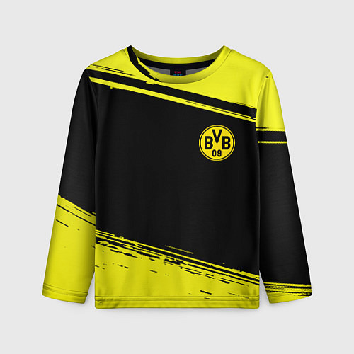 Детский лонгслив Borussia жёлтые полосы / 3D-принт – фото 1