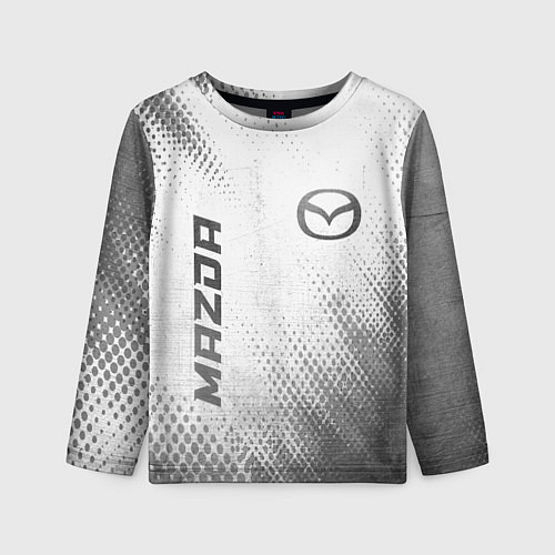 Детский лонгслив Mazda - white gradient вертикально / 3D-принт – фото 1