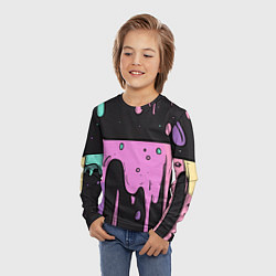 Лонгслив детский Стекающая краска текстура, цвет: 3D-принт — фото 2