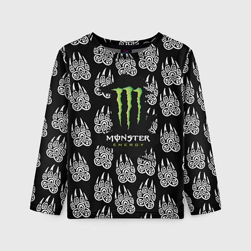 Детский лонгслив Monster energy медвежьи лапы / 3D-принт – фото 1
