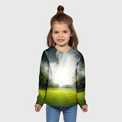 Лонгслив детский Поле для гольфа в тумане, цвет: 3D-принт — фото 2