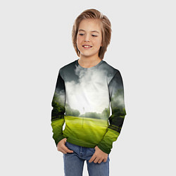 Лонгслив детский Поле для гольфа в тумане, цвет: 3D-принт — фото 2