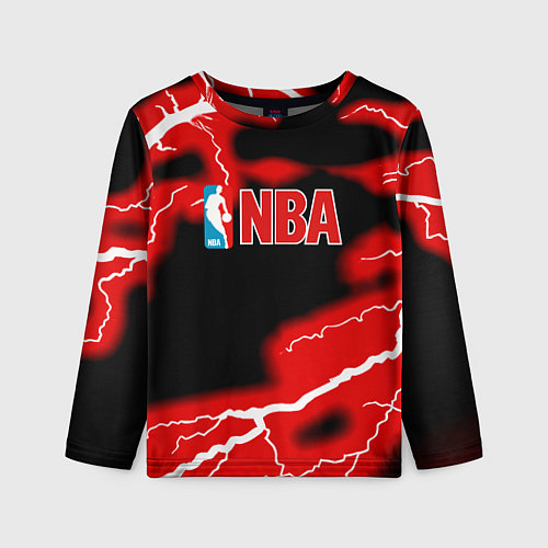 Детский лонгслив NBA шторм / 3D-принт – фото 1
