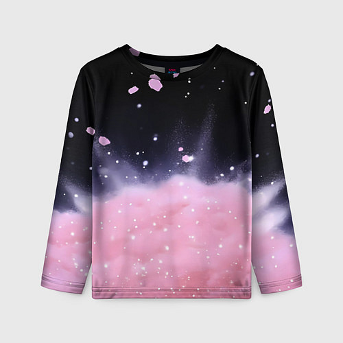 Детский лонгслив Розовая текстура с лепестками / 3D-принт – фото 1
