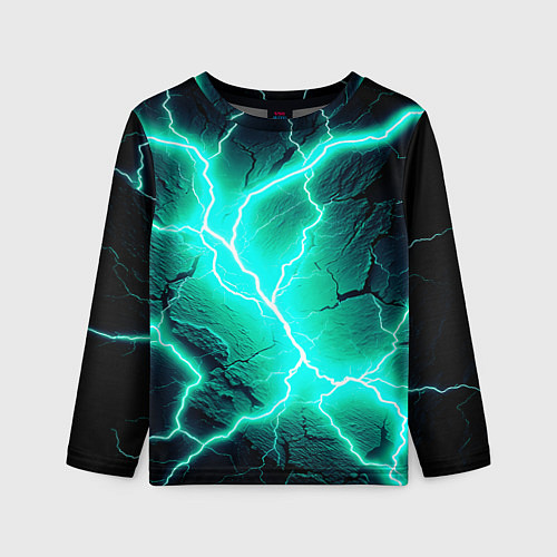 Детский лонгслив Color light blue black / 3D-принт – фото 1