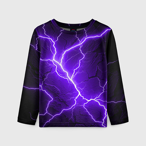 Детский лонгслив Color purple black / 3D-принт – фото 1