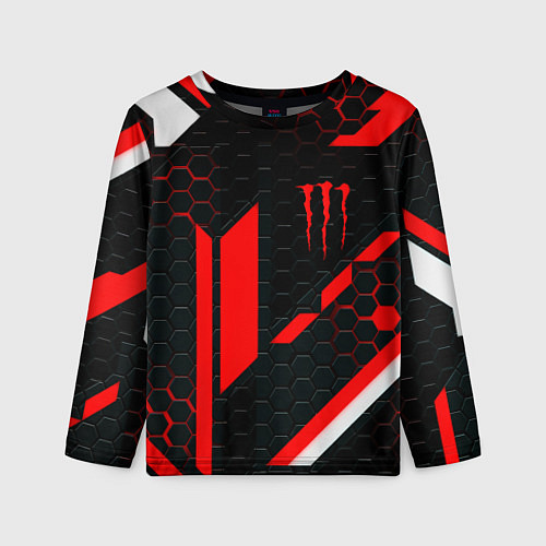 Детский лонгслив Monster energy sport geometry / 3D-принт – фото 1