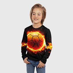 Лонгслив детский Гандбольный мяч в огне, цвет: 3D-принт — фото 2